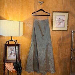 Tadashi Shoji Taupe Bronze Satin Mermaid Trumpet Flare Maxi Skirt Size 10